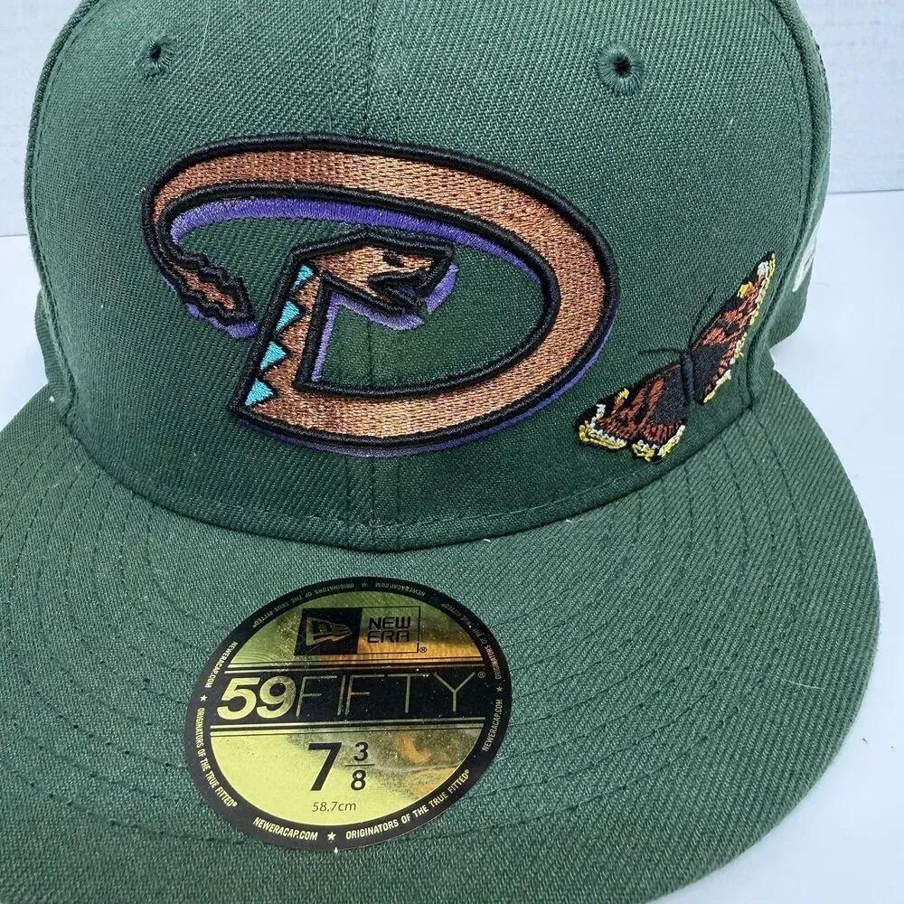 New Era x Felt Arizona Diamondbacks Green 59Fifty Fitted Hat Sz 7 3/8 New Rare
